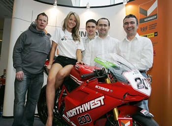 Robert Dunlop (right) at the launch of the North West 200 in January (Alan Armstrong)